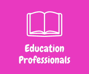 Graphic of book with 'Education Professionals' Text