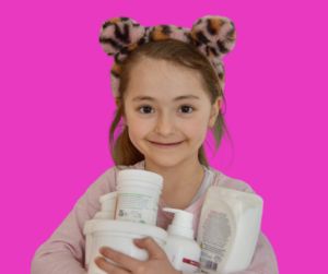 Image of young girl with her Eczema creams