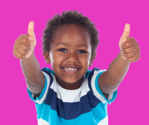 Image of child giving thumbs up