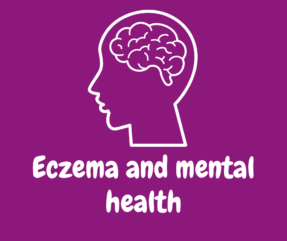 image of a brain and 'eczema and mental health' text
